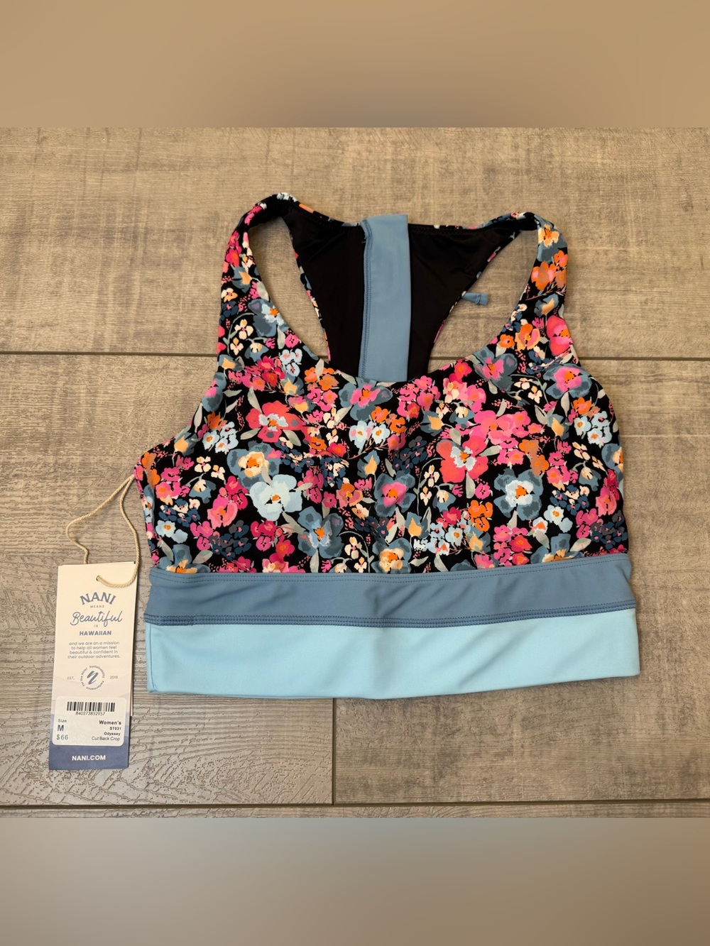NWT Title Nine Nani Cut Back Bikini Top Floral Odyssey Print Medium - Picture 3 of 7